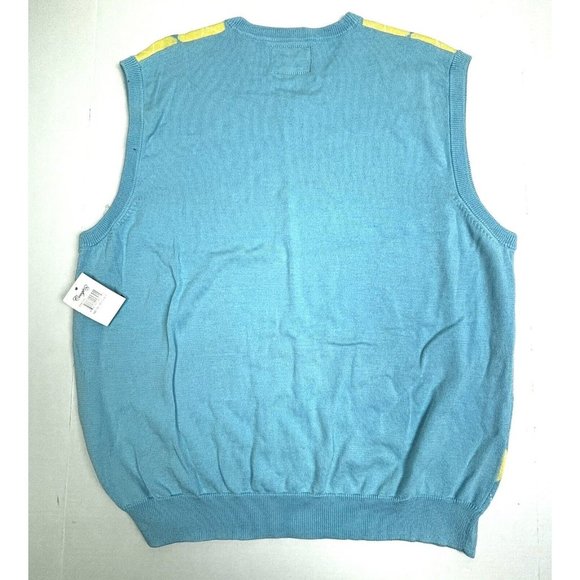 NWT Coogi Multicolored‎ Diamond Argyle Sweater Vest Men’s XL Australia Pastels - Picture 2 of 10